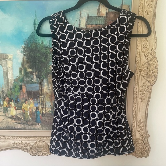 White House Black Market Sleeveless Wrap-Front Top - Picture 2 of 2